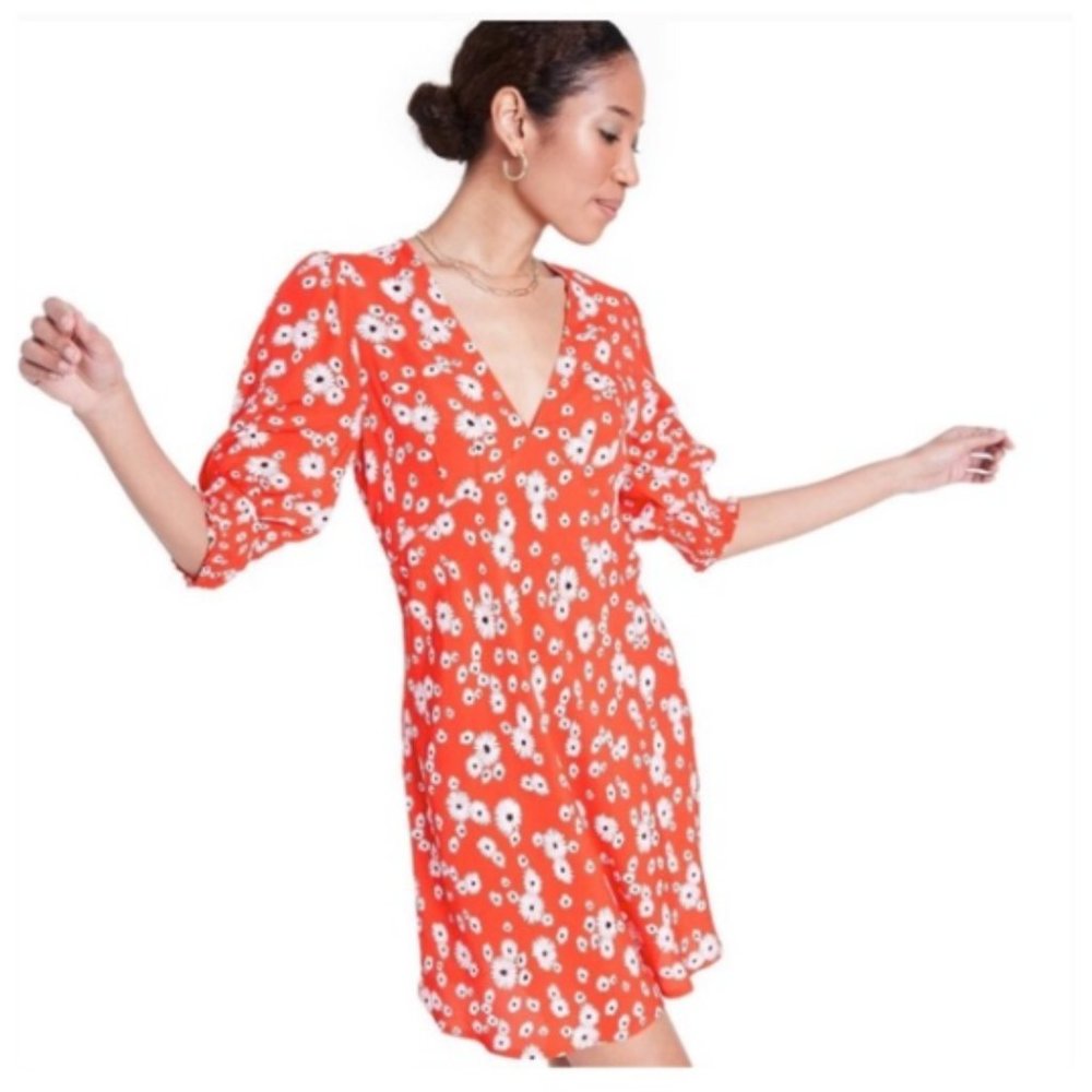 Rixo Red Daisy Babydoll Dress - Picture 3 of 4